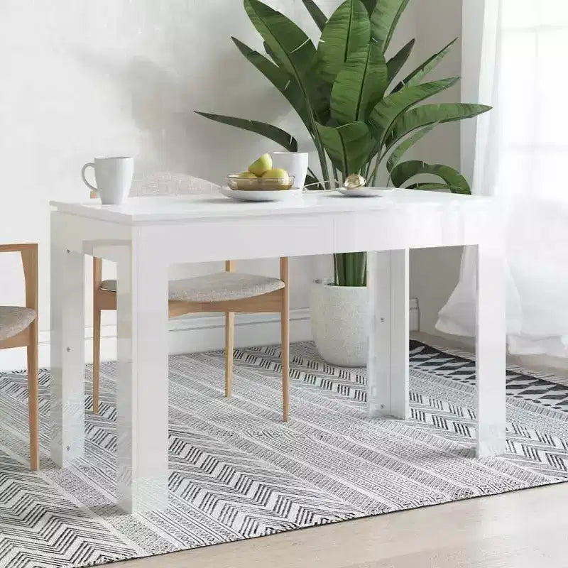 Table à manger moderne minimaliste Clihome en chêne, surface de table 4 places pour les repas quotidiens en famille
