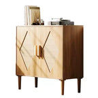 Meuble de rangement, Armoire de rangement avec portes en rotin, Buffet multifonctionnel avec étagères intérieures réglables pour salon, entrée, Naturel