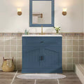 36-inch luxury bathroom vanity with ceramic sink, bathroom vanity with two large soft-close doors, solid wood frame bathroom storage cabinet.