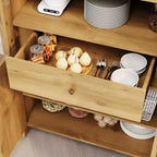 Meuble de rangement de cuisine avec tiroir caché et portes cintrées, Meuble de rangement avec portes cintrées pour salon et salle à manger