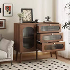 Bahut buffet de 99 cm, meuble bar à café pour entrée avec 3 tiroirs, buffet de sol en bois, meuble d'appoint pour salon