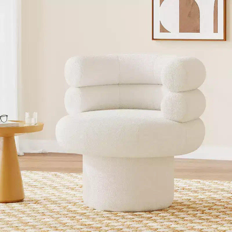 Christopher Knight Home Fauteuil d'appoint pivotant rond Artemov 360 rembourré avec dossier incurvé