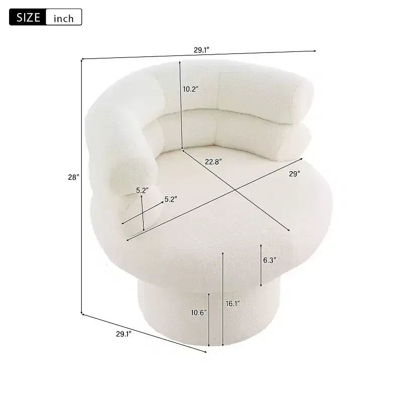 Christopher Knight Home Fauteuil d'appoint pivotant rond Artemov 360 rembourré avec dossier incurvé