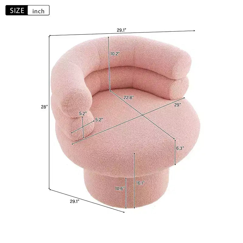 Christopher Knight Home Fauteuil d'appoint pivotant rond Artemov 360 rembourré avec dossier incurvé