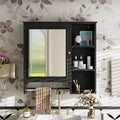 Clihome Wall Mounted Bathroom Storage Cabinet, Medicine Cabinets with Large Mirror Door, Adjustable Shelves and Three Open Storage Levels