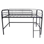 Bellemave Lit mezzanine en métal, lit mezzanine noir taille double