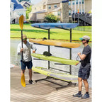 Support de rangement autoportant pour 2 kayaks, noir, robuste et réglable, avec roues verrouillables pour kayak/canoë/paddleboard (utilisation intérieure/extérieure, 1 paquet)