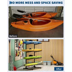 Support de rangement autoportant pour 2 kayaks, noir, robuste et réglable, avec roues verrouillables pour kayak/canoë/paddleboard (utilisation intérieure/extérieure, 1 paquet)