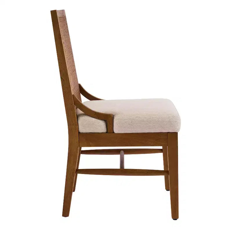 Christopher Knight Home Farida, chaise de salle à manger en bois d'hévéa rembourrée avec dossier en rotin (lot de 2)