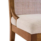 Christopher Knight Home Farida, chaise de salle à manger en bois d'hévéa rembourrée avec dossier en rotin (lot de 2)