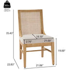 Christopher Knight Home Farida, chaise de salle à manger en bois d'hévéa rembourrée avec dossier en rotin (lot de 2)