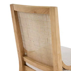 Christopher Knight Home Farida, chaise de salle à manger en bois d'hévéa rembourrée avec dossier en rotin (lot de 2)