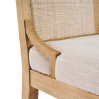 Christopher Knight Home Farida, chaise de salle à manger en bois d'hévéa rembourrée avec dossier en rotin (lot de 2)