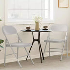 Coolmee Lot de 4 chaises pliantes en métal, ensemble de 4 chaises pliantes portables avec cadre entièrement en acier, pliables et empilables pour le bureau, la maison et l'extérieur