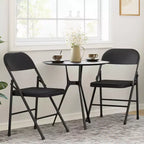 Coolmee Lot de 4 chaises pliantes en métal, ensemble de 4 chaises pliantes portables avec cadre entièrement en acier, pliables et empilables pour le bureau, la maison et l'extérieur