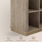 Étagère de rangement à 9 cubes, bibliothèque horizontale de style ferme à 4 niveaux, bibliothèque de rangement en bois de 95 cm pour entrée, longues étagères basses pour chambre.