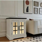 Buffet de rangement avec portes vitrées et prise de courant pour cuisine, bar à café, salon