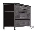 10 Drawer Dresser Tv Stand 55 ,47 Wide Fabric Dresser with Power Outlets,Sturdy Steel Frame Large Bedroom Entertainment Center for Living Room