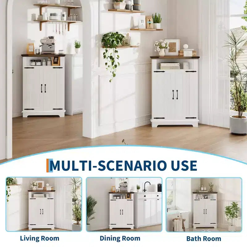 Armoire de rangement d'angle American Country : rangement polyvalent pour de multiples scénarios : solution de rangement pour la salle de bain, la cuisine et le salon.