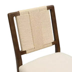 Christopher Knight Home Benitez Chaise de salle à manger en bois d'hévéa rembourrée avec dossier en corde tressée (lot de 2)