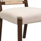Christopher Knight Home Benitez Chaise de salle à manger en bois d'hévéa rembourrée avec dossier en corde tressée (lot de 2)
