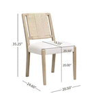 Christopher Knight Home Benitez Chaise de salle à manger en bois d'hévéa rembourrée avec dossier en corde tressée (lot de 2)