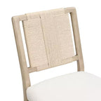 Christopher Knight Home Benitez Chaise de salle à manger en bois d'hévéa rembourrée avec dossier en corde tressée (lot de 2)