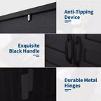 Meuble de rangement haut de cuisine de 183 cm, armoire de cuisine avec support pour micro-ondes, buffet avec tiroirs et portes vitrées pour salle à manger