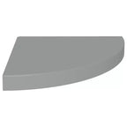 Lot de 2 étagères d'angle petites gris alvéolé MDF, métal