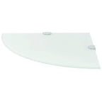Lot de 2 étagères d'angle en verre trempé blanc 25 x 25 cm