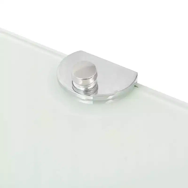 Lot de 2 étagères d'angle en verre trempé blanc 25 x 25 cm