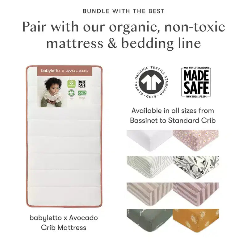 Lit de bébé évolutif 9-en-1 Babyletto Rolli avec berceau et kits de conversion pour lit de bambin