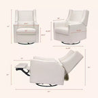 Fauteuil inclinable et pivotant électrique Babyletto Kiwi avec port USB