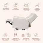 Fauteuil inclinable et pivotant électrique Babyletto Kiwi avec port USB