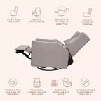 Fauteuil inclinable et pivotant électrique Babyletto Kiwi avec port USB