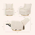 Fauteuil inclinable et pivotant électrique Babyletto Kiwi avec port USB