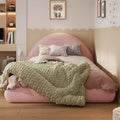 Christopher Knight Home Bowman Upholstered Bed With Boucle Curved Headboard