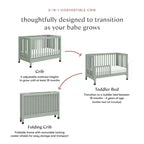Lit de bébé pliant portable Babyletto Maki avec kit de conversion pour lit de tout-petit