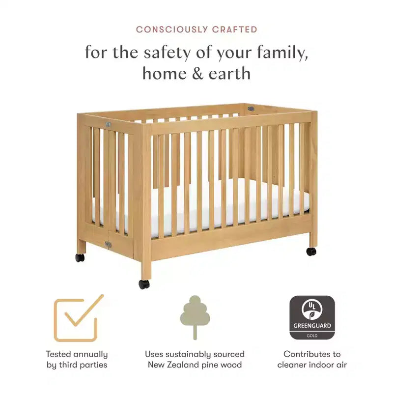 Lit de bébé pliant portable Babyletto Maki avec kit de conversion pour lit de tout-petit