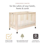 Lit de bébé pliant portable Babyletto Maki avec kit de conversion pour lit de tout-petit