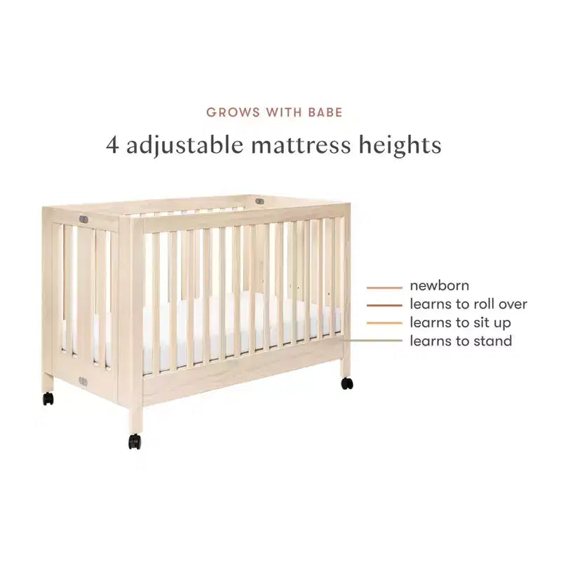 Lit de bébé pliant portable Babyletto Maki avec kit de conversion pour lit de tout-petit