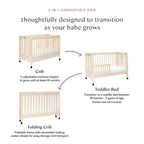 Lit de bébé pliant portable Babyletto Maki avec kit de conversion pour lit de tout-petit