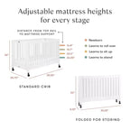 Lit de bébé pliant portable Babyletto Maki avec kit de conversion pour lit de tout-petit