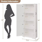 Meuble de Rangement Haut de Cuisine de 152 cm - avec 2 Portes et Étagères Réglables, Armoire Autonome pour Salle à Manger, Salle de Bain, Salon