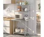 Table de travail de cuisine en acier inoxydable 60 * 24 avec étagère à 3 niveaux – Station de préparation robuste pour micro-ondes, ustensiles de cuisine et rangement d'accessoires de cuisine