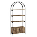 Bookcase, 71.5 Inch Tall Industrial Book Shelf with Metal Frame and Storage,4 Tier Arched Bookshelf, Display Shelf for Living Room and Office