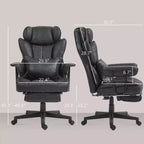 Chaise de bureau grande taille et robuste 180 kg avec fonction massage, repose-pieds, soutien lombaire et inclinaison