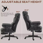 Chaise de bureau grande taille et robuste 180 kg avec fonction massage, repose-pieds, soutien lombaire et inclinaison