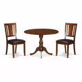 3-Piece Mahogany Finish Solid Wood Top - Dining Room Set - Seats 4