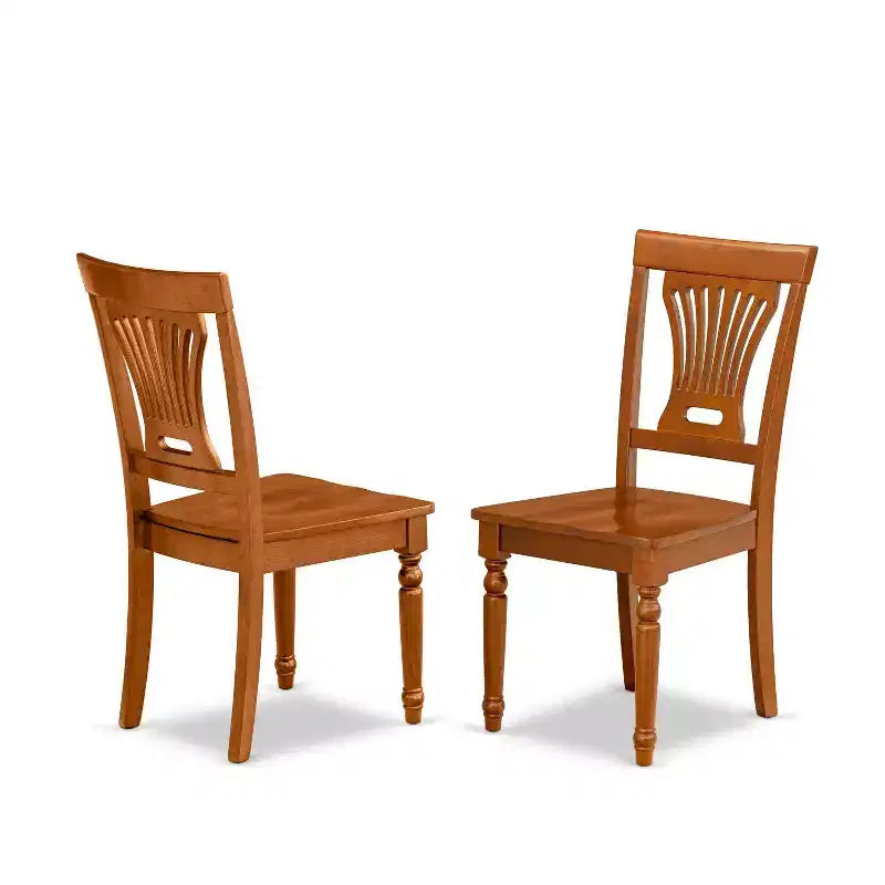 Ensemble de salle à manger ovale 5 pièces avec plateau en bois massif finition marron selle et 4 chaises avec